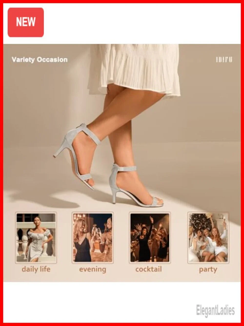 IDIFU 3 Inch Kitten Heel Ankle Strap Sandals Dressy Wedding Heels